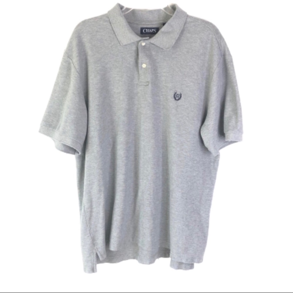 Chaps Polo Heathered Gray Short Sleeve XL